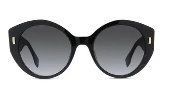 推荐Gradient Smoke Round Ladies Sunglasses FE40037U 01B 55商品