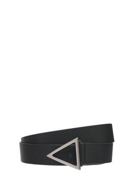 Bottega Veneta | 2cm V Buckle Leather Belt商品图片,