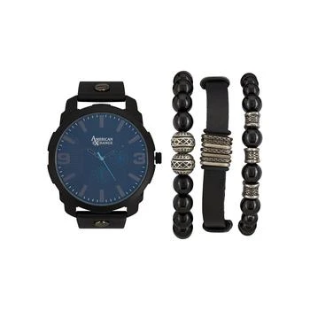 推荐Men's Black Analog Quartz Watch And Holiday Stackable Gift Set商品