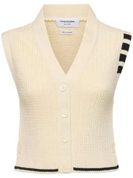 Thom Browne | Baby Cable Cropped V-neck Cardigan Vest,商家LUISAVIAROMA,价格¥4795