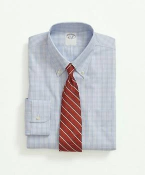 推荐Stretch Supima® Cotton Non-Iron Pinpoint Oxford Button-Down Collar, BB#1 Check Dress Shirt商品