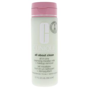 Clinique | All About Clean All-In-One Cleansing Micellar Milk and Makeup Remover - Oily Skin by Clinique for Women - 6.7 oz Cleanser商品图片,满$275减$25, 满减