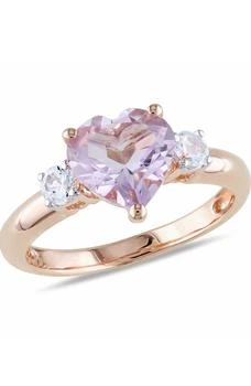 DELMAR | Rose de France Heart & Created White Sapphire Ring,商家Nordstrom Rack,价格¥522