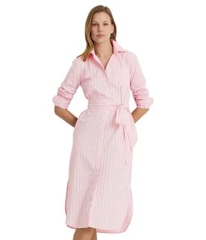 推荐Striped Belted Broadcloth Shirtdress商品