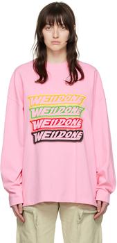 We11done | Pink Cotton T-Shirt商品图片,3.4折