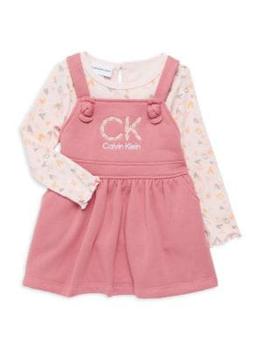 推荐Little Girl's 2 Piece Logo Print Top & Dress Set商品