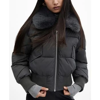推荐Women's Faux Fur Collar Bomber Anorak Coat商品