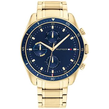 tommy hilfiger手表是什么牌子, Tommy Hilfiger | Men's Chronograph Gold-Tone Bracelet Watch 44mm商品图片 8折×额外8.5折, 额外八五折