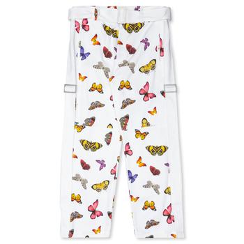 推荐Palm Angels Butterfly Buckles Pants - White/Multi商品