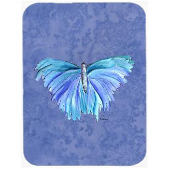 商品8855LCB Butterfly On Slate Blue Glass Cutting Board图片