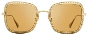 推荐Omega Women's Square Sunglasses OM0017H 33G Gold 54mm商品