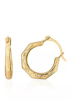 推荐Kids Facet Hoop Earrings in 14K Yellow Gold商品