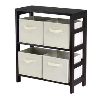 Winsome | Capri 2-Section M Storage Shelf with 4 Foldable Fabric Baskets,商家Macy's,价格¥861