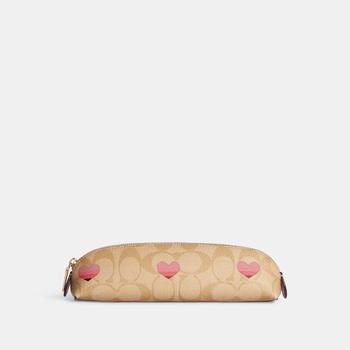 coach山茶花, Coach | Coach Outlet Pencil Case In Signature Canvas With Stripe Heart Print商品图片 3.2折