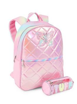 商品OMG! Accessories | Girl's 2-Piece Quilted Embellished Backpack & Pencil Case Set,商家Saks OFF 5TH,价格¥255图片