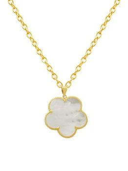 JanKuo | Clover Mother-Of-Pearl 14K Goldplated Pendant Necklace,商家Saks OFF 5TH,价格¥433