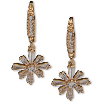 Anne Klein | Gold-Tone Cubic Zirconia Starburst Drop Earrings商品图片,