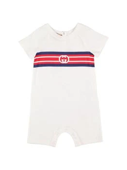 Gucci | Logo Print Cotton Romper 独家减免邮费