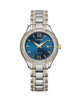 商品Citizen | Women's Crystal-Accent Stainless Steel Bracelet Watch, 30mm,商家Bloomingdale's,价格¥1749图片