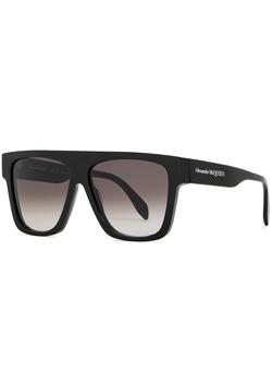 Alexander McQueen | Black D-frame sunglasses商品图片,