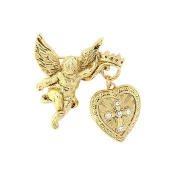 Symbols of Faith | 14K Gold-Dipped Crystal Glory of The Cross Fob Locket Brooch,商家Macy's,价格¥410