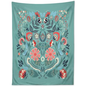 商品DENY Designs | Pimlada Phuapradit Folk Floral Blue Tapestry,商家Macy's,价格¥396图片