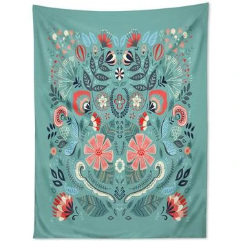 DENY Designs | Pimlada Phuapradit Folk Floral Blue Tapestry,商家Macy's,价格¥580