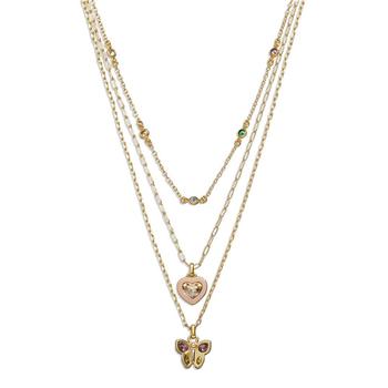 Coach | Faux Stone and Imitation Pearl Mixed Charm Layered Necklace商品图片,