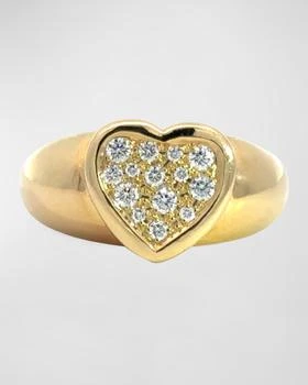 Stevie Wren | 18K Yellow Gold Baby Love Heart Pave Gypsy Band Ring,商家Neiman Marcus,价格¥37147