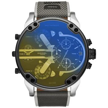 推荐男款时尚手表 计时灰色尼龙表带手表商品