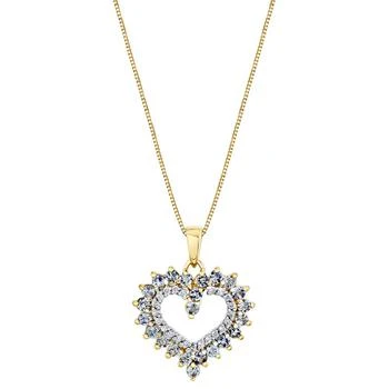 Macy's | Tanzanite (7/8 ct. t.w.) & Diamond (1/10 ct. t.w.) Heart 18" Pendant Necklace in 10k Gold,商家Macy's,价格¥10699