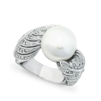 Macy's | Imitation Pearl and Multi Row Pave Cubic Zirconia Ring in Silver Plate,商家Macy's,价格¥447