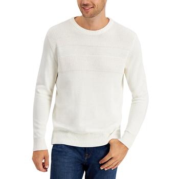 推荐Men's Textured Cotton Sweater, Created for Macy's商品
