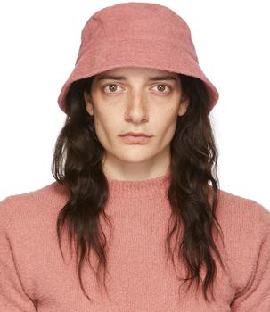 商品AURALEE | Pink Organic Cotton Terrycloth Bucket Hat,商家SSENSE,价格¥517图片