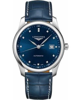 推荐Longines Master Collection Automatic 40mm Blue Dial Diamond Blue Leather Strap Men's Watch L2.793.4.97.0商品