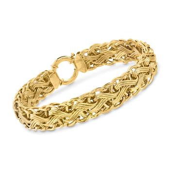 推荐Ross-Simons 18kt Gold Over Sterling Woven-Link Bracelet商品