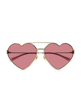 商品Gucci | Not A Fork 62MM Heart Sunglasses,商家Saks Fifth Avenue,价格¥3828图片
