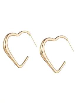 推荐Luxe Collection 24K Goldplated Heart Hoop Earrings商品