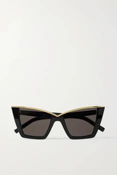 Yves Saint Laurent | 板材金色金属猫眼太阳镜 额外9.5折, 满$100减$5, 满减, 额外九五折