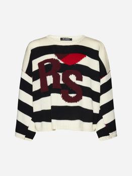 推荐Logo striped wool cropped sweater商品