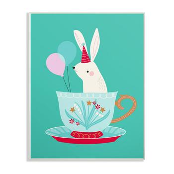 商品Bunny in Teacup Wall Plaque Art, 12.5" x 18.5"图片