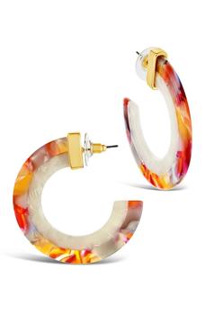 Sterling Forever | 14K Yellow Gold Plated Two-Tone 44mm Hoop Earrings商品图片,4.3折