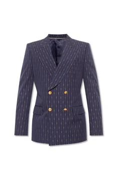 Gucci | Gucci Horsebit Striped Double Breasted Blazer 独家减免邮费