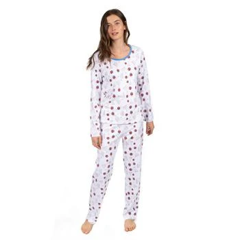 Leveret | Womens Two Piece Cotton Loose Fit Pajamas Menorah,商家Premium Outlets,价格¥253