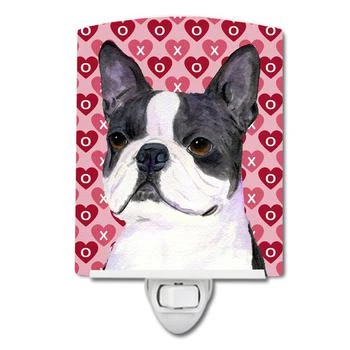 Caroline's Treasures | Boston Terrier Hearts Love Valentine's Day Ceramic Night Light,商家Verishop,价格¥204