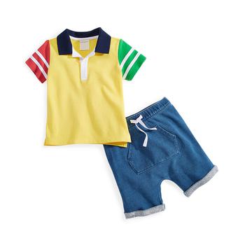 First Impressions | Baby Boys 2-Pc. Polo & Shorts Set, Created for Macy's商品图片,1.9折