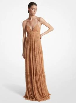 Michael Kors | Hand-Embroidered Sequin Chantilly Lace Slip Gown,商家Michael Kors,价格¥28895