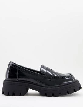 推荐ASOS DESIGN Mulled chunky loafer in black商品