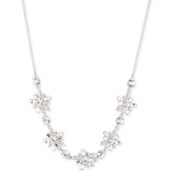 Givenchy | Silver-Tone Crystal Cluster Stone Frontal Necklace, 16" + 3" extender 独家减免邮费