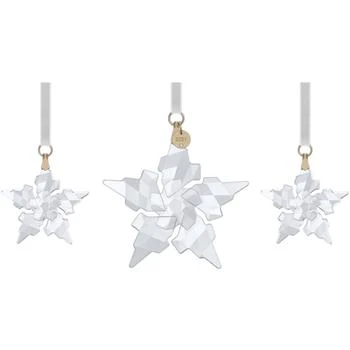 Swarovski Decorative Ornament Set - White Crystal Star with Velvet Ribbon | 5583966